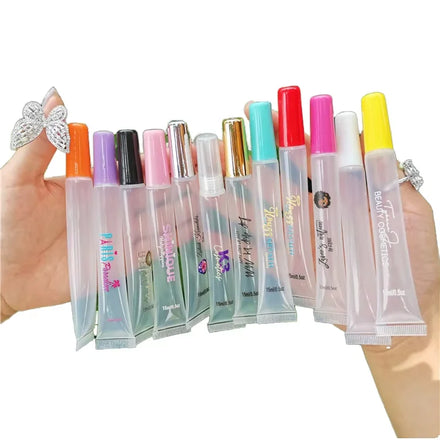 Transparent Pink Gold Silver Black 10ml 15ml Lipstick Tube with Rotary Cap & Slanted Mouth for Blush Face Masks Stock Packaged