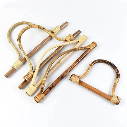 Deepeel BS332 16/27/28cm Fashion DIY Handbag Accessories Handmade Fabric Bag Patchwork Woven D-Type Bamboo Bag Handle