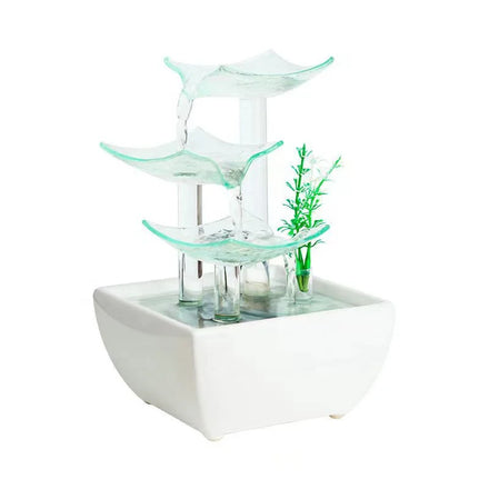 Factory Supply Zen Indoor Water Feature Decor Ceramic and Glass Tabletop Fountain for Indoor and Home Decoration