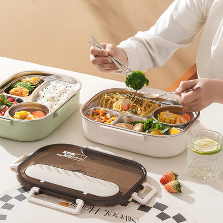 Single Tier 5 Compartments Stainless Steel Lunch Box