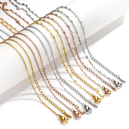 Stainless Steel Trendy Geometric Link Chain Necklace Components for Jewelry Making Unisex