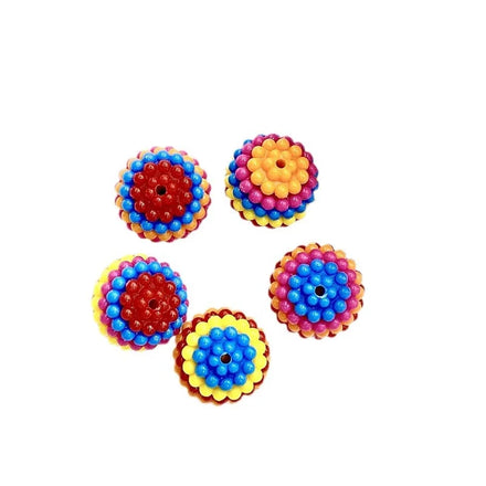Hot New Mixed Color Red Bayberry Ball Rhinestones Straight Hole Round Loose Beads Mixed Batch