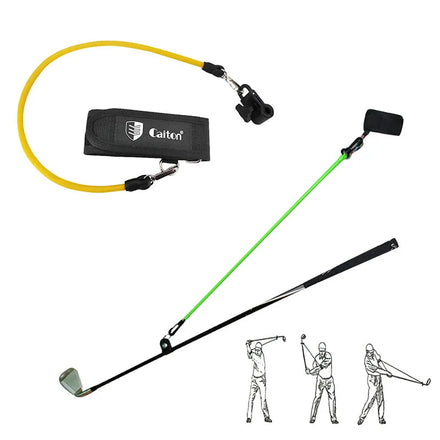 Golf Swing Trainer Rope Posture Strength Training Latex Tube w Arm Strap Good Grip Increase Distance Golf Swing Rope