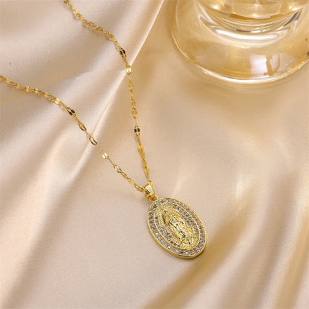 Vintage Jewelry Stainless Steel Necklace for Women Jesus Christianity Necklace