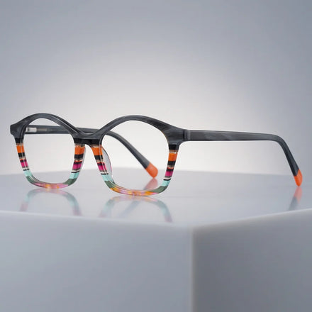 Fashionable Unisex Full Rim Unique Acetate Multicolor Frames Eyewear Acetate Spectacles Eyeglasses Frames for Daily Use