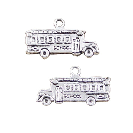 Charms School Bus 13x23mm Antique Silver Color Pendants Making DIY Handmade Tibetan Finding Jewelry