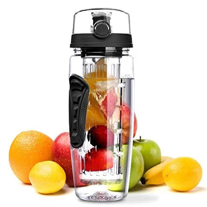 Hot Selling 1000ml Fruit Water Bottle Bpa Free Tritan Plastic Water Bottle with Straw