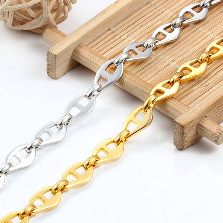 Handmade Stainless Steel Titanium Chain for DIY Necklace and Bracelets 18k PVD Plated Non Tarnish Waterproof Character Chains