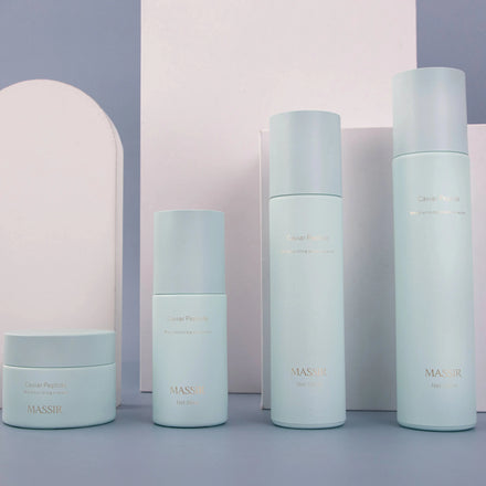 120ml 100ml 50ml Pump Glass Spray Bottle Cosmetic Deluxe Skin Care Bottle Set