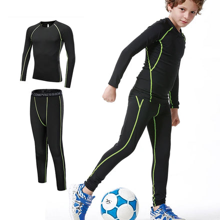 Lanyu Athletic Compression Soccer Pants Long Sleeves Kids Gym Fitness Sets Sports Wear Clothes Base Layer Underwear for Children