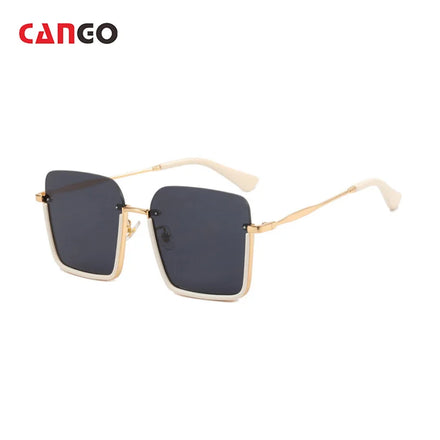 Cango Rectangular Square Frame Sunglass Women 2023 Unisex Custom Logo Sunglasses Fashion Matching Rimless Sunglass