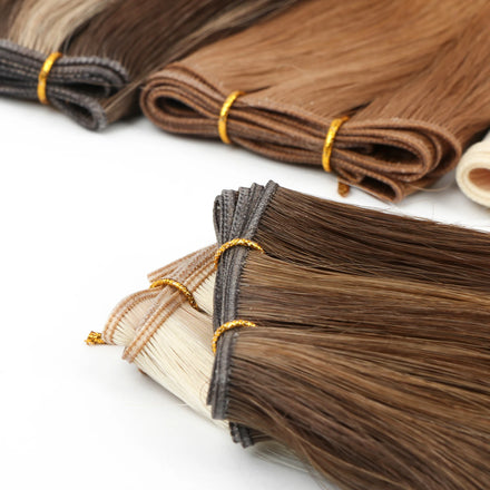 Raw Hair Wholesale Russian 100% Remy Vigin Human Infinite Weft Balayage Color Invisible Genius Weft Hair Extensions
