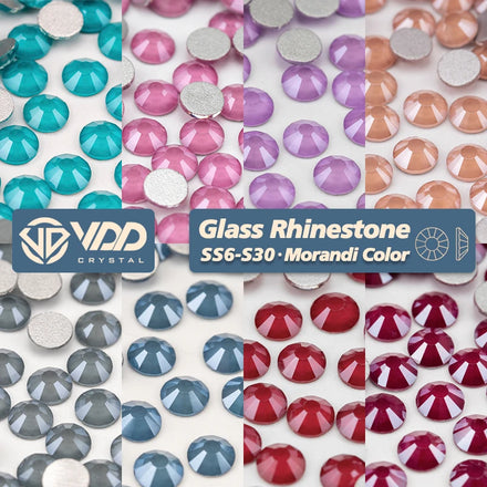 VDD SS6-SS30 New Morandi-Color Glass Rhinestone Crystal Flatback Strass Stone Glitter Diamond for Nail Art DIY Crafts Decoration