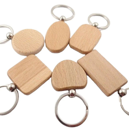 Modern Design Wooden Keychains Solid Wood Ornaments for Laser Engraving Custom Creative Small Gifts Logo Letters Blank Ornaments