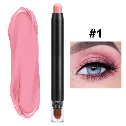 Private Label Long Lasting Double Cream Shadow Stick With Brush Shimmer Waterproof Pigmented Eyeshadow