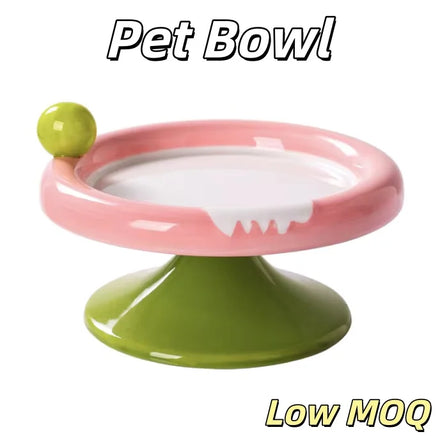 Ins Style Custom logo Non Slip Multipurpose Ice Cream Ceramic Pet Bowls Large Sized Dog Cat Dish Dog Bowls Small Pets