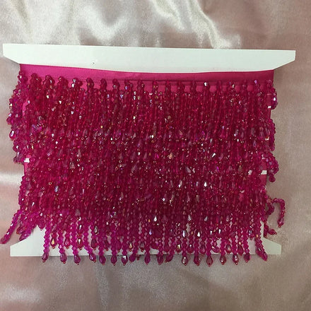 Factory Spot Wholesale Lace Encrusted Crystal Beads Tassel Fringe Ribbon for Wedding Dress Garment Accessories