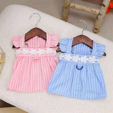 Pet Dog Clothes Pet Apparel Spring Summer Bichon Teddy Pet Princess Dress 24 Vertical Stripe Doll Skirt