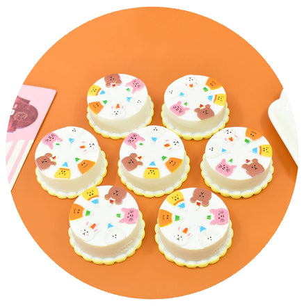 Cute Animal Birthday Cake Resin Flatback Cabochon for DIY Scrapbook Slime Filler Cream Glue Phone Case Decoration