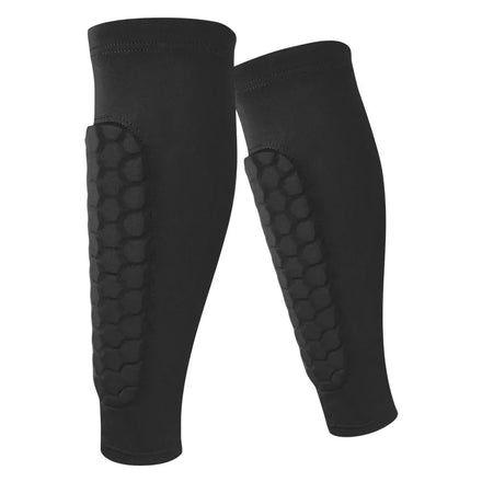 Custom Logo Calf Compression Sleeve Honeycomb Pads Soccer Shin Guards Shin Pads for Kids Youth Adult