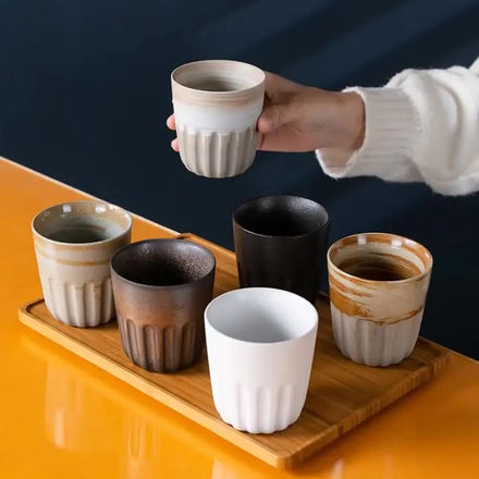 Nordic Classic Style Ceramic Espresso Mug 230ml Capacity Stoneware Porcelain Cup Unique Reaction Glaze Speckle Design Customized