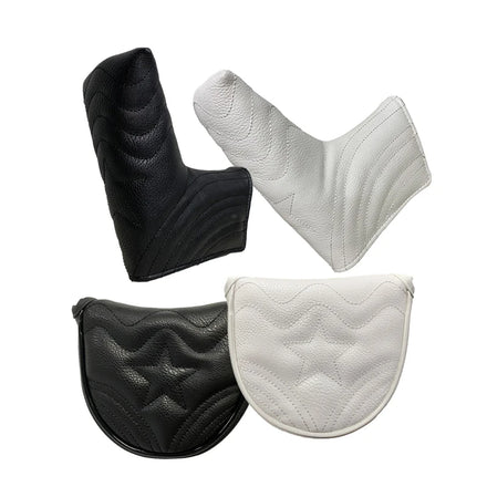 OEM/ODM Golf Club Head Cover PU Leather Magnetic for Mallet Putter and Blade Putte Star Style Waterproof Golf Putter Cover