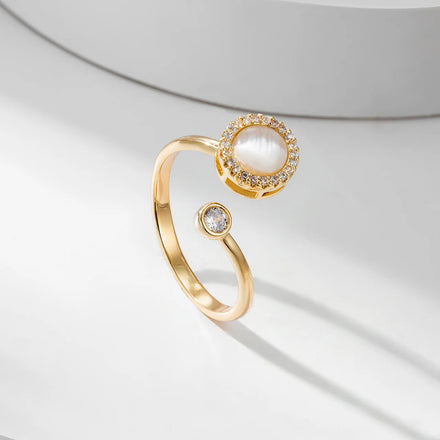 Opal Can Be Rotated Open Ring Fashion Accessories