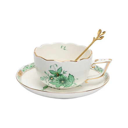 European Ceramic Coffee Cup and Plate Set