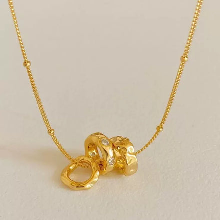 Silverbene Geometric Irregular Zircon Pendant Elegant Versatile Clavicle Chain for Women S925 Sterling Silver Necklace