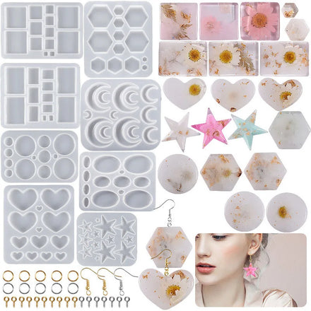 Early Riser Diy Drop Round Heart square Pendant Earrings Silicone Mold DIY Resin Silicone Mold