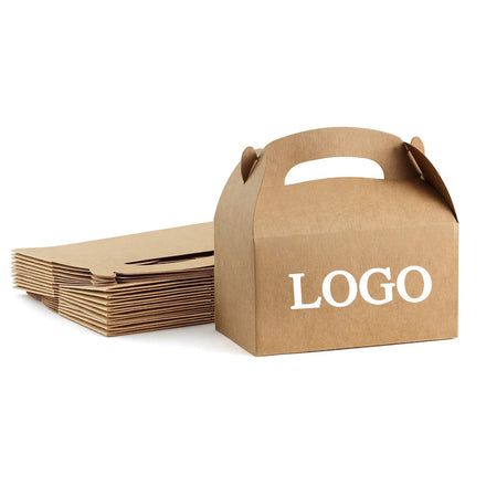 Strong Durable Factory Diy Design Eco Packaging Wholesale Candy Tea Gift Craft Lunch Kraft Brown Gable Portable Paper Box