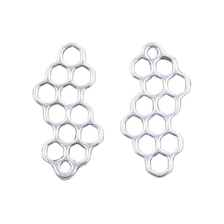 Jewelry Accessories Bee Honeycomb Honey Beehive Charms Antique Silver Color Pendants Making DIY Handmade Jewelry