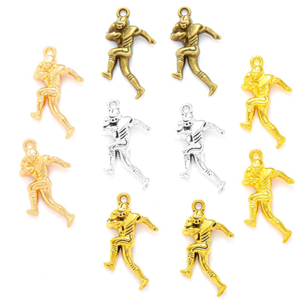 5color Rugby Player Charms Necklace Key Chain Pendant Bracelet Jewelry Making Handmade Diy Supplies 30*16mm I1133
