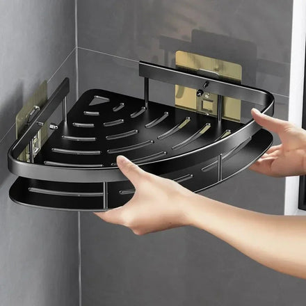 Bathroom Shelf No Drill Wall Mounted Shampoo Bottle Shower Corner Rack Toilet Storage Rack Aluminum Bathroom Kitchen Accessories