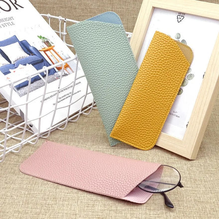 Customized logo PU Leather Sun Glasses Pouch Eyewear Bag Sunglasses Packing