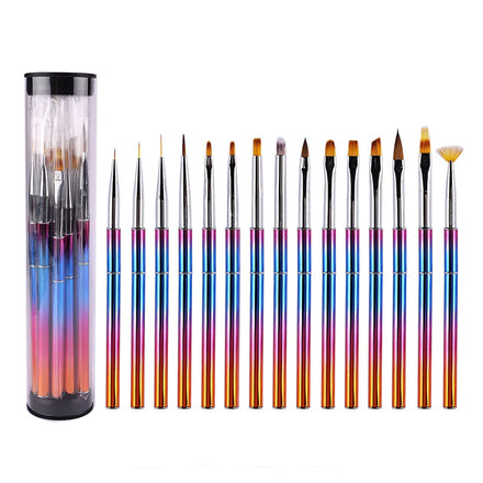 New Product 15PCS Nail Art Design Pen Painting Tools Wholesale Manicure Salon DIY 3D Acrylic Nail Brush Set