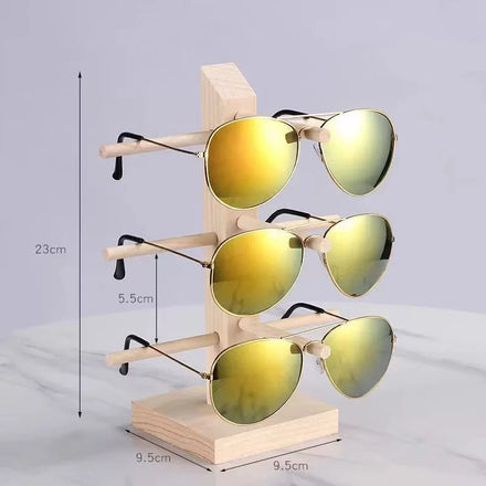 Natural Wood Sunglasses Display Stand 3 5 6 10 12 Pair Multi Tier Glasses Rack Eco Friendly Optical Shop Retail Display Stand