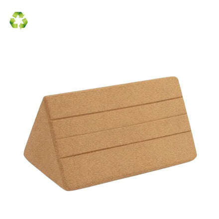 Custom Logo Eco-Friendly Natural Wooden Cork & EVA Yoga Block Home Exercise Fitness Triangle Shapes Waterproof Non-Slip