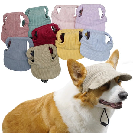 Pet Clothes and Accessories New Corduroy Dog Cat Baseball Hat Pet Sun Hat Spring Summer Bucket Outdoor Dog Hats Customize Logo