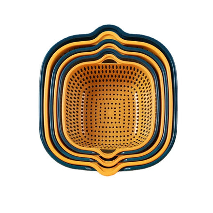 Multi-functional Fruit/vegetable Basket Double-layer Drain Basket Kitchen Utensils Six-piece Drain Basket Product Drain Basin