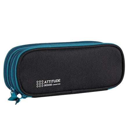 Deli BC214 Large-Capacity Portable Pencil Case Black Oxford Fabric Zipper Multi-Purpose Students' Pencil Pouch 192pcs/Carton Set