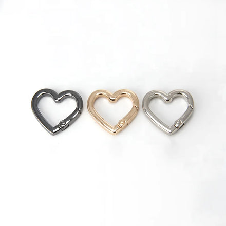 Love Heart Shape Spring Gate Ring Openable Leather Bag Handbag Belt Strap Buckle Connect Keyring Pendant Snap Clasp Clip