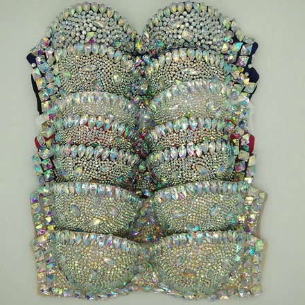 Stick-on Crystals Nightclub Swimsuit Bikini New High-End Nightclub Uniforms High-End Dress Underwear Strapless Swimwear