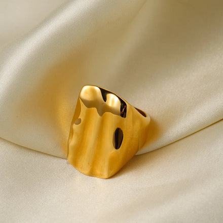 New Style Fashion Classic Texture Snake Design Layer 18K Gold Plated Plated Stainless Steel Opening Rings
