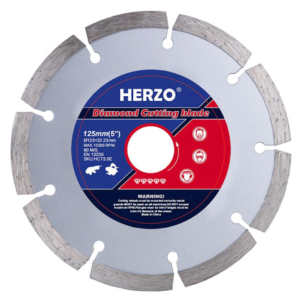 HERZO 125mm Cold Pressed Diamond Cutting Blade Dry Cutting Tool for Angle Grinder OEM Customizable