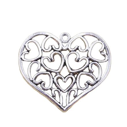 31x36mm Heart Charms Antique Silver Color Pendants DIY Crafts Making Findings Handmade Tibetan Jewelry