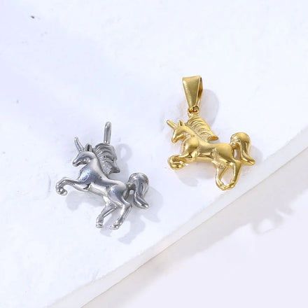 Fashion Jewelry Pendant Silver Gold Knight Horse Pendant Tarnish Free Jewelry Personalized Stainless Steel Animal Charms Pendant