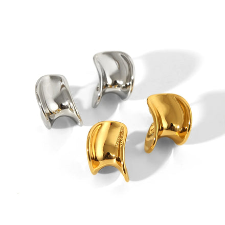 New Arrival 18K Gold Plated Stainless Steel Jewelry Geometrically Irregular Personalized Earrings High-Grade Sense Studs