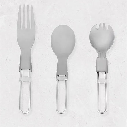 NH Camping Foldable Pure Titanium Knife Fork Spoon-Lightweight 17g Multi-Purpose Environmentally Friendly Outdoor Tableware