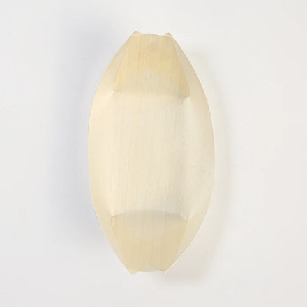 Eco Friendly Disposable Boat Shape Plate Wooden Sushi Boat for Party